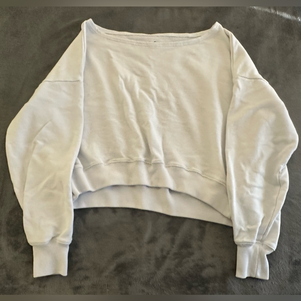 Hollister White Textured Sweatshirt